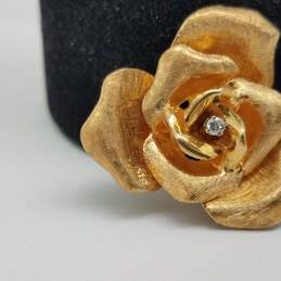 13k Gold Diamond Rose Brooch 9.4g alternative image