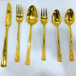 Vintage Golden Tableware Stanley Roberts Gold Plated 63 Piece Flatware Set alternative image