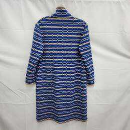 VTG Gina Teresa WM's 100% Pure Wool Cream & Blue Midi Dress Size 48 alternative image