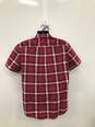 Men's Sz L Short Sleeved Red Plaid Button Up Casual Shirt image number 3