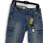 NWT Womens Blue Medium Wash Mid Waist Straight Hip Skinny Leg Jeans Size 8 image number 3