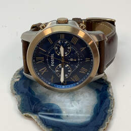 Designer Fossil Gold-Tone Chronograph Adjustable Strap Analog Wristwatch