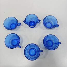 Set of 6 Hazel Atlas Moderntone Cobalt Blue Depression Glass Cups alternative image