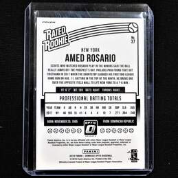 2018 Amed Rosario Donruss Optic Purple Prizm Rated Rookie NY Mets alternative image