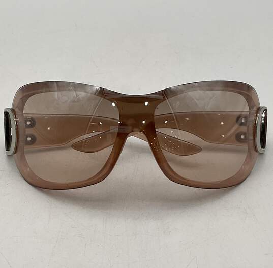 Christian DIOR 2 Pink Pearl Rimless Shield Sunglasses image number 2