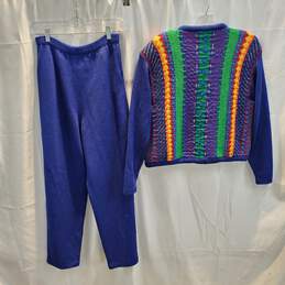 Unbranded Vintage Colorful Knit Cardigan Sweater/Pant Set No Size alternative image