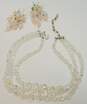 VNTG Icy Aurora Borealis Necklace w/Icy Rose Quartz Earrings 105.8g image number 1