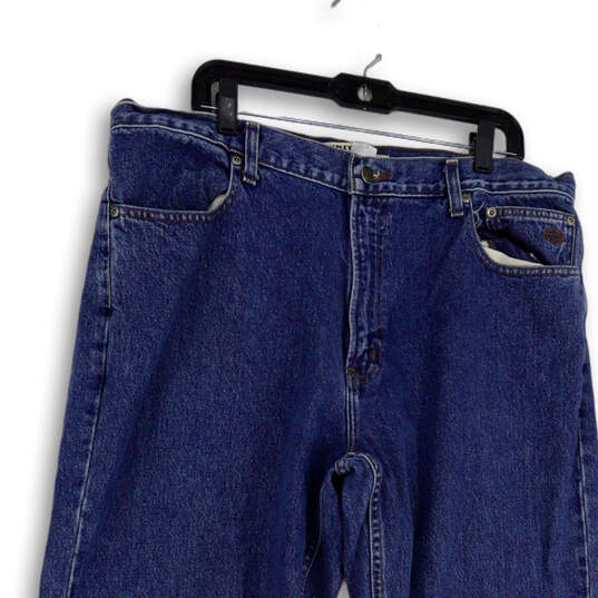 Mens Blue Medium Wash Pockets Regular Fit Denim Straight Jeans Size 40x34 image number 3