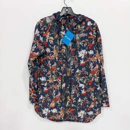 Colombia Women's Navy Floral/Bird Hooded Jacket Size S NWT