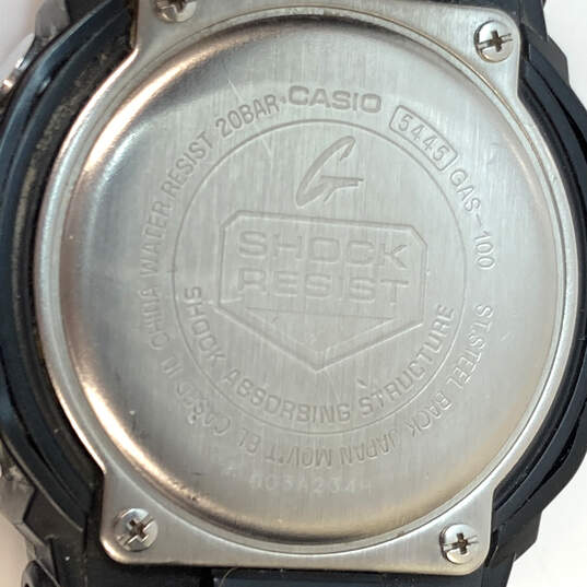 Designer Casio G-Shock GAS-100 Black Round Dial Analog Digital Wristwatch image number 4