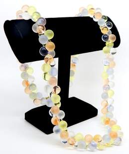 Vintage Monet Wisteria Moonglow Colorful Pastel Lucite Bubble Beaded Statement Necklace 168.2g alternative image