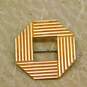 10K Yellow Gold Geometric Lines Octagon Brooch 3.9g image number 1
