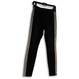Womens Black Dark Wash Pockets Stretch Slim Fit Denim Skinny Jeans Size 4
