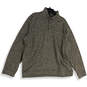 Mens Gray Heather Mock Neck Long Sleeve Knitted Pullover Sweater Size XXL image number 1