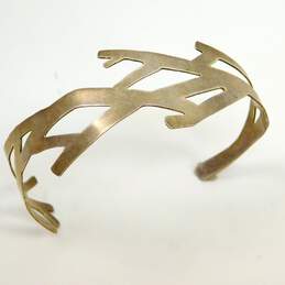 Artisan 900 Silver Modernist Abstract Cut Out Vine Branches Cuff Bracelet 9.8g alternative image