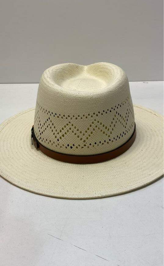 Ultrafino Black Creek Ivory Straw Hat Size M 7 1/8 image number 4