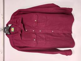 Men's Red Buttoned Long Sleeve Shirt Size XL