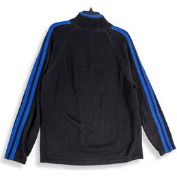 Mens Black 1/4 Zip Long Sleeve Mock Neck Pullover Sweater Size Large alternative image