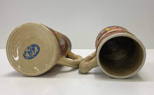 Vintage Brazil Souvenirs Set of 2 Embossed Ceramic Mugs Porc. Sao Paulo image number 6