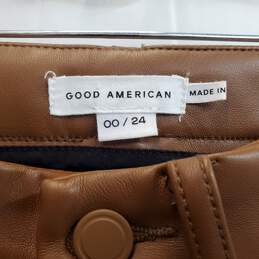 Good American Better Than Leather Good Icon Pants Burnt Caramel Size 00 alternative image