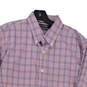 Mens Pink Plaid Long Sleeve Slim Fit Stretch Non Iron Button Up Shirt Size 17 image number 3