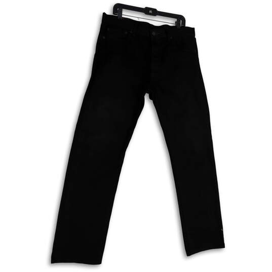 Mens Black 501 Dark Wash Stretch Pockets Straight Leg Jeans Size 36x34 image number 1