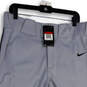 NWT Mens Gray Striped Straight Leg Baseball Ankle Pants Size Large image number 3