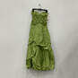 NWT Womens Hailey Logan Green Beaded Strapless Back Zip Maxi Dress Size 7/8 image number 1