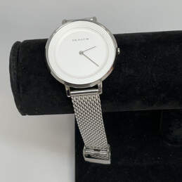 Designer Skagen SKW2332 Silver-Tone White Round Dial Analog Wristwatch