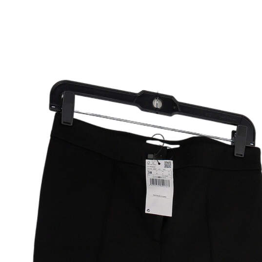 NWT Womens Black Flat Front Pockets Straight Leg Formal Dress Pants Size 6 image number 3