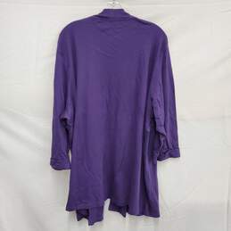 Karen Scott WM's Plus Size Cotton Cozy Purple Cardigan Cassis Size 3X alternative image