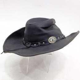 Stetson Rodeo Dr Collection Mens Black Leather Western Cowboy Hat Size Medium alternative image
