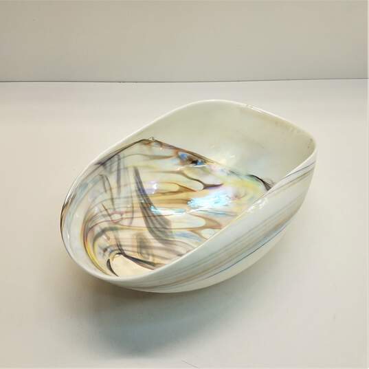 Murano Venezia  Iridescent  Table Top Folded Art Glass Bowl image number 1