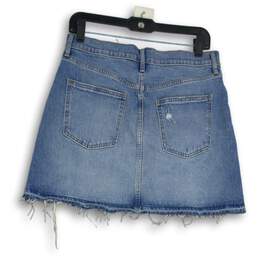 NWT Womens Blue Denim Medium Wash 5-Pocket Design Distressed Mini Skirt Sz 6/28 alternative image
