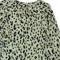 Womens Beige Black Animal Print Ruffle  Long Sleeve Blouse Top Size Small image number 4
