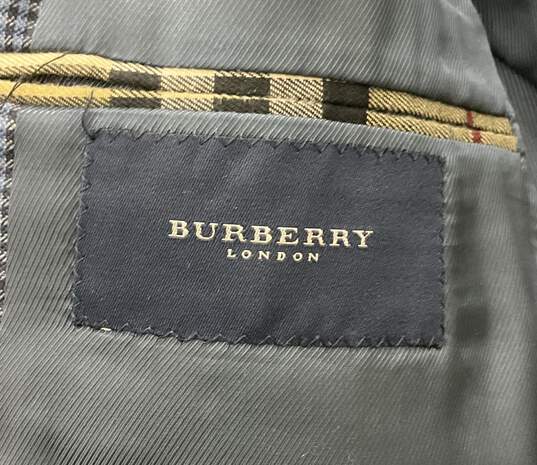 Burberry Blue & Black Check Blazer image number 5
