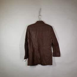 Mens Leather Long Sleeve Notch Lapel Button-Front Suit Jacket Size 38 alternative image