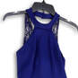 Womens Blue Sleeveless Henley Neck Back Zip Short Fit & Flare Dress Size XS image number 3