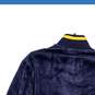 Sean John Mens Blue Yellow Velour 1/4 Zip Mock Neck Pullover Jacket Size Large image number 4