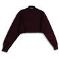 NWT Womens Purple Reverse Weave Crew Neck Cropped Pullover Sweatshirt Size XS image number 2