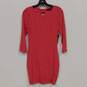 NWT Womens Pink 3/4 Sleeve Boat Neck Pullover Shift Dress Size Medium image number 1