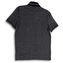 Mens Gray Short Sleeve Button Front Spread Collar Polo Shirt Size Small alternative image