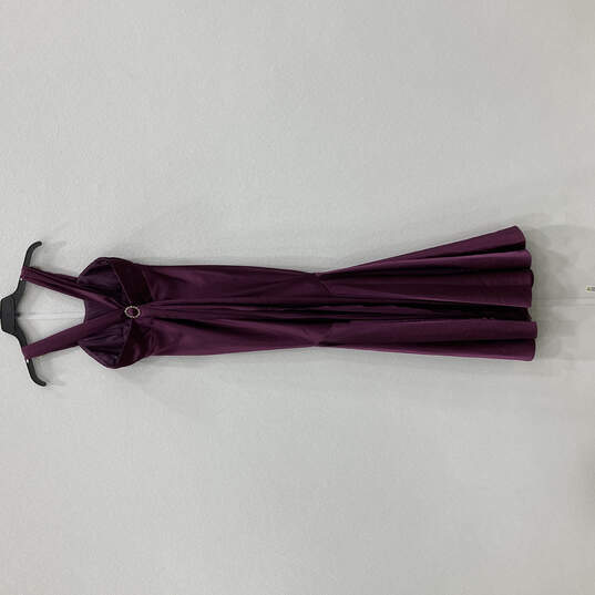 NWT Womens Purple Wide Strap Square Neck Pullover Bridesmaid Dress Size XS image number 2