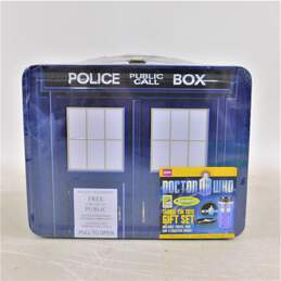 Doctor Who TARDIS Tin Tote Gift Set Lunch Box SDCC 2012 Exclusive Bif Bang Pow Sealed