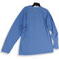 Mens Blue Long Sleeve Crew Neck Regular Fit Pullover T-Shirt Size XL image number 2