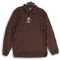 NWT Mens Maroon Spread Collar Long Sleeve Natural Stretch Flex Polo Shirt Sz XL image number 1