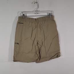 Mens Elastic Waist Belted Pockets Flat Front Hiking Shorts Size Small alternative image