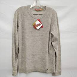 NWT Kuna MN's 100% Baby Alpaca Heather Brown Crewneck Sweater Size L