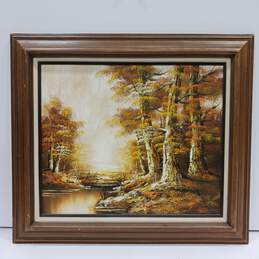 Schiller Signed Painting of Autumn Trees