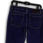 Womens Blue Denim Pockets Medium Wash Stretch Skinny Leg Jeans Size 8P image number 4